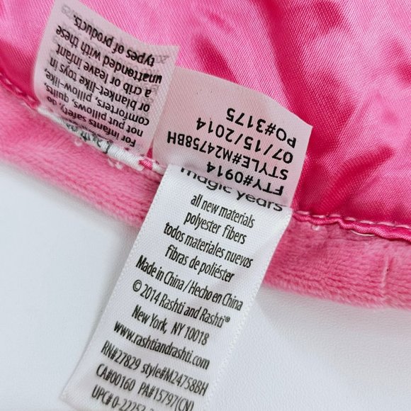 Magic Years Lovey Security Blanket Pink White Soft Sock Monkey Rattles Satin New - Picture 8 of 11